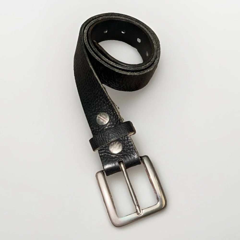 Harley-Davidson Black Biker Motorcycle Leather Belt Men's Size 30